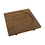 Thumbnail image #1 for Korin Inc IMP-08434 Square Footed Wooden Buffet Base, Brown, 7" x 7" x 4/5"H, 5-3/4" Circular Indentation