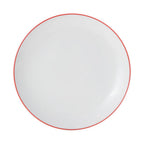 Thumbnail image #1 for Mikasa Hospitality BISTRO PINSTRIPE 5260285 9-Inch Red Porcelain Coupe Plate, Rolled Edge