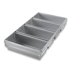 Thumbnail image #1 for Chicago Metallic Bakeware 44765 4-Compartment Strapped Pullman Bread Pan Set, Coated Aluminized Steel Case of 6