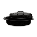 Thumbnail image #1 for Kadra Kitchenware Millvado MG-13-OR Oval Roaster with Lid, Granite, 13 x 8.7 x 5 in, 7 lb Capacity Case of 6