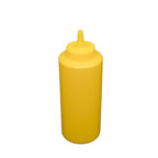 Thumbnail image #1 for CAC China SQBT-12Y 12 oz Yellow Plastic Squeeze Bottle with Open Tip and Leakproof Cap Case of 12