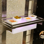 Thumbnail image #1 for Eastern Tabletop G347AC Grandstand Shelf, 34" x 7", Stainless Steel Frame, Acrylic, Guard Protected, 2 LED Lights with Remote
