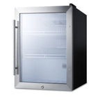 Thumbnail image #2 for Summit Commercial SCR314L Countertop Beverage Cooler, 2.1 cu. ft., Reversible Locking Glass Door, Black