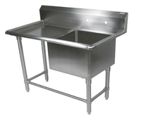 John Boos Pro-Bowl 1-Compartment Stainless Steel Sink with Left Drainboard and 10-Inch Backsplash