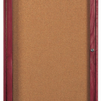 Thumbnail image #1 for AARCO Products CBC3624R Enclosed Bulletin Board, Red Oak, Cherry-Stained, Cork Back, Single Swing Door, 24"W x 36"H
