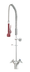 Thumbnail image #2 for Krowne Diamond Series Single Hole Deck Mount Pre-Rinse Faucet with Dual Spray Head and 44-Inch Hose