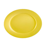 Thumbnail image #1 for CAC China Las Vegas LV-14-Y Ceramic Oval Platter, 12-1/2"L x 8-5/8"W x 1-1/2"H, Rolled Edge, Yellow 1 Dozen