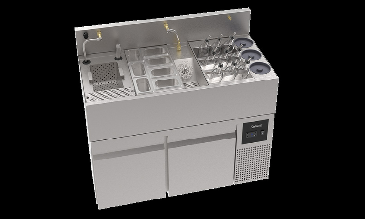 Product image #5 for Krowne MoveWell 48-Inch Adaptive Station Bin with Ultra-Low-Profile Refrigerated Base
