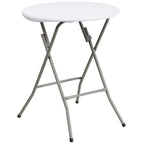 Thumbnail image #1 for Flash Furniture DAD-YCZ-80R-1-SM-GW-GG 24" Round Folding Table, Granite White Molded Plastic Top, 29-3/8"H