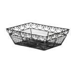 Thumbnail image #1 for TableCraft Products Mediterranean BK27209 Rectangular Black Powder-Coated Metal Serving Basket, 9 x 6 x 2-5/8 in. Case of 6