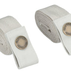 Thumbnail image #1 for Chef Works XNS08-ECR-0 Half Bistro Apron Straps, Ecru, Unisex, Poly/Cotton, Snap-Tab Crossback