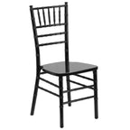 Thumbnail image #1 for Flash Furniture Hercules XS-BLACK-GG Chiavari Chair, Black, Ladder Back, Acacia Wood Seat, Indoor/Outdoor