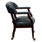 Thumbnail image #2 for Flash Furniture B-Z100-NAVY-GG Navy Vinyl Upholstered Conference Chair with Brass Nailhead Trim