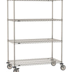 Thumbnail image #1 for Metro Super Erecta SE-1830S-68-M4 Mobile Wire Shelving Unit, 30"W x 18"D x 68"H, 900 lb. capacity per unit, 1" shelf adjustment, (4) wire shelves