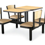 Thumbnail image #1 for JustChair Manufacturing CLUS-ST-4S-WB Island-Style Cluster Table Unit with Two 21 x 24 in Tops and Four Padded Swivel Seats