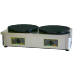 Thumbnail image #1 for Equipex LLC Roller Grill 400ED Double Crepe Maker with 15-3/4" Enamel-Coated Cast Iron Plates