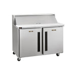 Thumbnail image #1 for Traulsen Dealer's Choice CLPT-3610-SD-RR Two-Section Stainless Steel Prep Table Refrigerator, 36"W, 10-Pan Capacity, Solid Doors