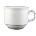Thumbnail image #1 for Vertex China Radiance RA-1S 7 oz Porcelain Coffee Cup with Handle, Stackable, Bright White Case of 3 Dozen