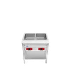 Thumbnail image #1 for Atosa CookRite EHS-OW-2 Electric 2-Pan Stainless Steel Steam Table with Open Cabinet Base