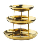 Thumbnail image #1 for TableCraft Products 12037 3-Tier Round Seafood Tower, Stainless Steel, Gold Finish, 13.75" x 13.75" x 12.75" Case of 4