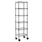 Thumbnail image #1 for Eagle Group QuadTruss MC1422-74-6V 6-Tier Aisle Merchandising Cart, 22"W x 14"D x 74"H, Gray Epoxy Finish