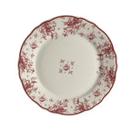 Thumbnail image #1 for Steelite International HL Ivory HL54863905 Round China Plate, 10-5/8", Carolyn Camille Maroon, Scalloped Edge 1 Dozen