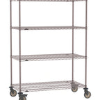 Thumbnail image #1 for Metro Super Erecta SE-3660K4-68-M4 Mobile Wire Shelving Unit, 60"W x 36"D x 68"H, 900 lbs per unit, evenly distributed1" shelf adjustment, (4) wire