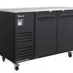 Thumbnail image #1 for Blue Air FSE LLC BLBB59-2B-HC Two-Section Back Bar Cooler, 2 Solid Locking Doors, 16.2 Cu. Ft., Stainless Steel Top, Black Exterior