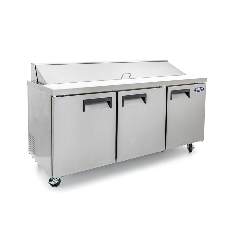 Product image #2 for Black Diamond 3-Section Refrigerated Salad/Sandwich Prep Table, 18 Cu. Ft., Rear-Mount Self-Contained Refrigeration