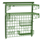 Thumbnail image #1 for Steel Works Stainless SW1836GW-45P2 Wall grid shelving unit, 2-shelf food prep kit, epoxy coated, green, includes 1 wall track, 2 - 45" uprights, 4