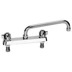 Thumbnail image #1 for AllPoints Foodservice Parts & Supplies 1071097 Deck-Mount Manual Faucet, 8" Centers, 6" Swivel Spout, Lead-Free Chrome-Plated Brass
