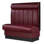 Thumbnail image #1 for ATSMFG ATS AT&S-QAS-W48-6CHHR-DRD Single Booth, William Style, 6-Channel Headroll, Red Upholstery, Dark Walnut Wood Trim