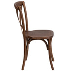 Thumbnail image #2 for Flash Furniture Hercules XU-X-PEC-GG Stackable Cross-Back Chair with Ash Wood Seat and Frame, Pecan Finish