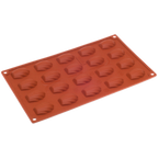 Thumbnail image #1 for JB Prince Pavoni M510 M 20-Cavity Silicone Madeleine Mold, Orange, 12 x 7 in.