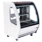 Thumbnail image #1 for Imbera DDC40W PKD 115V R290 Self-Service Refrigerated Deli Display Case, White, Curved Glass, Self-Contained