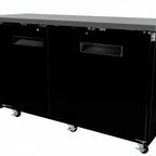 Thumbnail image #2 for SABA SBB-27-69B Two-Section Back Bar Cooler, 69-1/8 in W, 2 Solid Doors, Black Exterior, Side-Mounted Self-Contained Refrigeration