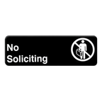 Thumbnail image #1 for Thunder Group PLIS9322BK No Soliciting Sign, 9" x 3", Self-Adhesive, White Lettering on Black Background Case of 144