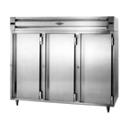 Thumbnail image #1 for Utility Refrigerator PT-R-90-SS-3S-3S-D Pass-Thru Reach-In Refrigerator, 84 cu. ft., 3-Section, Solid Stainless Steel Doors