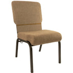 Thumbnail image #1 for Flash Furniture PCHT-105 Stacking Chair with Upholstered Seat and Back, Fabric Upholstery, Steel Frame, Mixed Tan