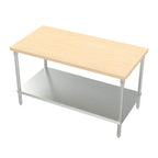 Thumbnail image #1 for AERO Manufacturing MTG-3672 Wood Top Work Table, 72"W x 36"D x 35"H, 1-3/4" Laminated Maple Hardwood Top, Galvanized Open Base