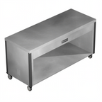 Thumbnail image #1 for Caddy TF-600 Mobile Stainless Steel Utility Make-Up Table, Solid Top, Open Base with Bottom Shelf, 52"W x 26"D x 34"H