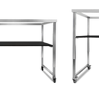Thumbnail image #1 for Eastern Tabletop RN904C 3-Piece Stainless Steel Nesting Table Frames with Bottom Shelves, Adjustable 32.5–41.625" H