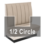 Thumbnail image #1 for ATSMFG ATS AT&S-AHC-LXL48-6CH GR5/COM Single Half-Circle Booth, Laminate Base, Upholstered 6-Channel Back, 48" x 90" x 48"