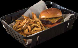 Product image #5 for Munchie Basket Rectangular Black ABS Plastic Fast Food Basket, 10-3/8 x 8 x 2-1/2 Inch