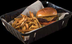 Thumbnail image #5 for Munchie Basket Rectangular Black ABS Plastic Fast Food Basket, 10-3/8 x 8 x 2-1/2 Inch