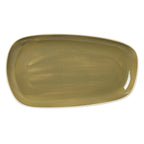 Thumbnail image #1 for Steelite International Steelite Performance, Nyx 12200640 Round Nordic Tray, Olive, 13.5 x 7.5 in, Vitrified Ceramic