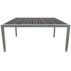 Thumbnail image #1 for Oak Street OD-TK3048-G Indoor/Outdoor Rectangular Table, Gray Synthetic Teak Top, Steel Base, 30 x 48 in, Standard Height
