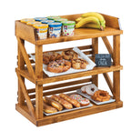 Thumbnail image #1 for Cal-Mil Madera 3637-99 3-Tier Rectangular Wood Shelf Riser, Rustic Pine, 24"W x 12-1/4"D x 24"H
