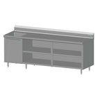 Thumbnail image #1 for SPG International Universal Stainless BC-96L Stainless Steel Beverage Counter with Left Integral Sink, 96 x 30 in