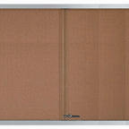 Thumbnail image #1 for AARCO Products SBC4872 Enclosed Bulletin Board, 72"W x 48"H, Tempered Glass Sliding Door, Cork Back, Aluminum Frame